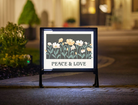 Peace & Love Yard Sign