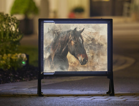 Farm Horse Portrait Animal Yard Sign