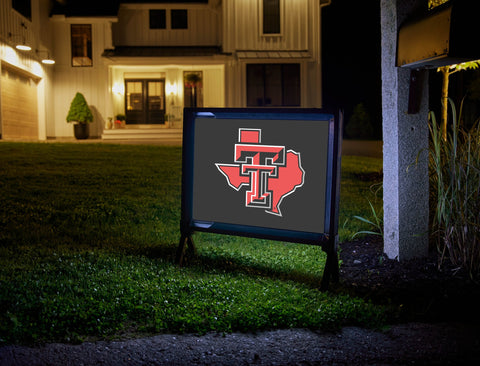 Texas Tech State Mark Black Yard Sign