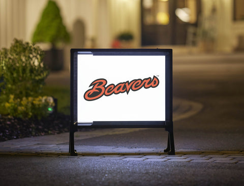 Oregon State Beavers Script White Yard Sign