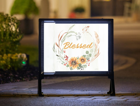 Feeling Blessed Wreath Fall Inspired Yard Sign