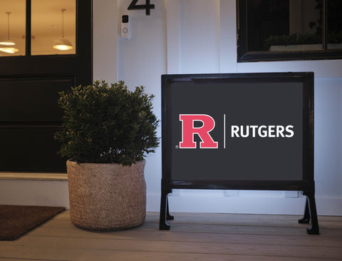 Rutgers Horizontal Mark Black Yard Sign