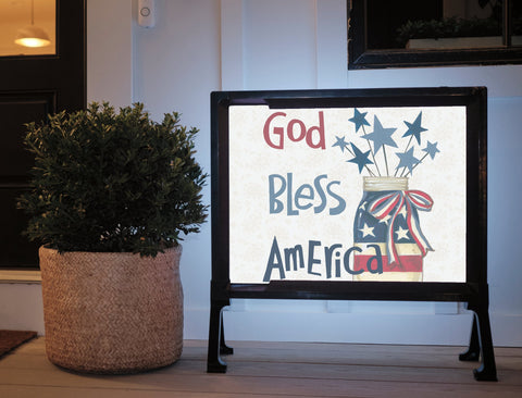 God Bless America Lumilawn Sign