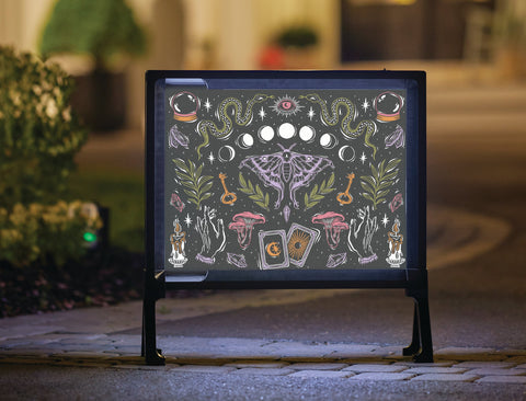 Witchy Halloween Seance Lumilawn Sign