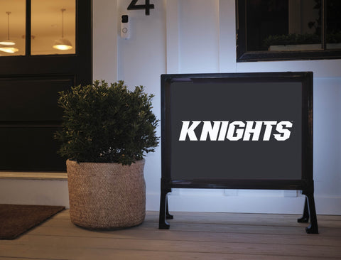 UCF Knights White Wordmark Black Yard Sign