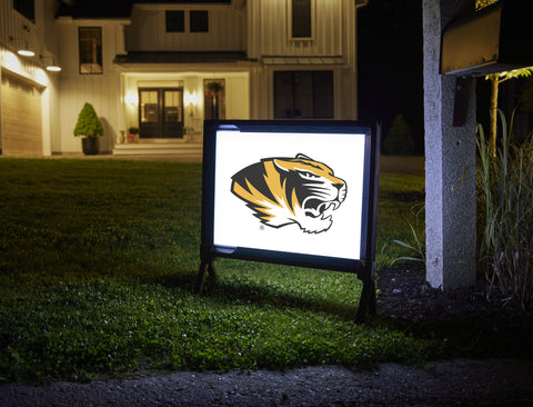 Missouri Tiger Mascot White Lumilawn Sign