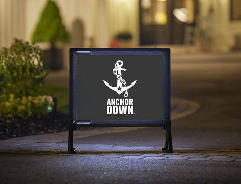 Vanderbilt University Anchor Down Black Lumilawn Sign