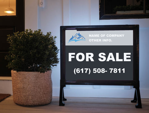 Grey And Black Real Estate Sign