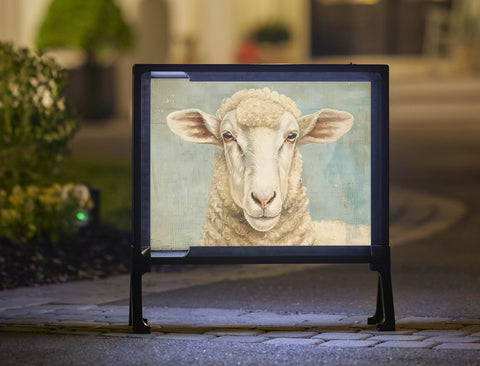 Sheep Portrait Animal Yard Sign