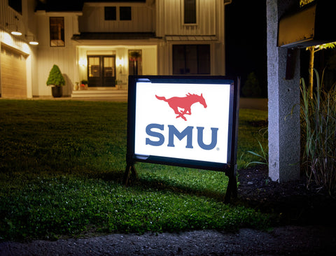 SMU Mustang Red Blue Yard Sign