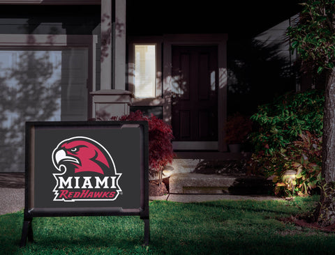 Miami RedHawks Mascot Black Lumilawn Sign