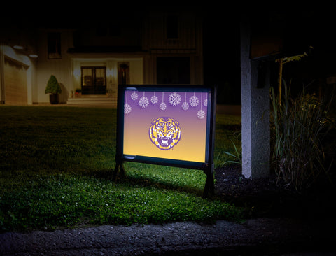 Snow Flakes Tiger LSU Holiday Lumilawn Sign