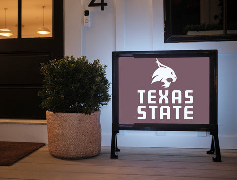 Texas State Word Mark Maroon Yard Sign