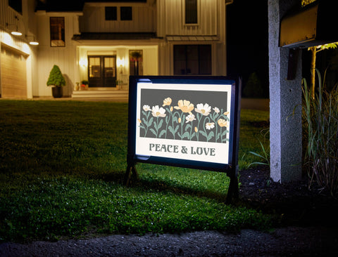 Peace & Love Yard Sign