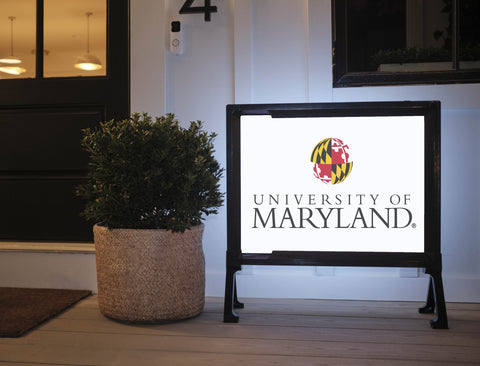 Maryland University Institution Mark White Lumilawn Sign