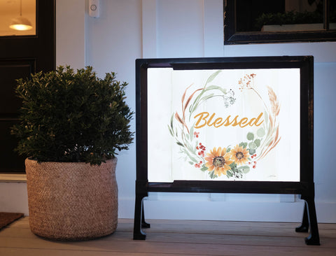 Feeling Blessed Wreath Fall Inspired Yard Sign