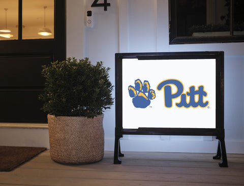 Pittsburgh Pitt Paw White Lumilawn Sign