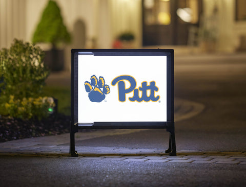 Pittsburgh Pitt Paw White Lumilawn Sign