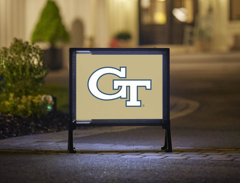 Georgia Tech Primary Mark Gold Lumilawn Sign