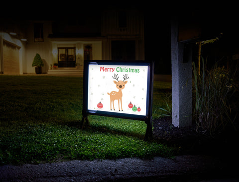 Merry Christmas Reindeer Ornaments Yard Sign