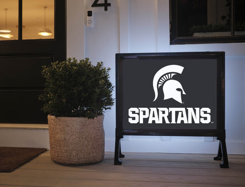 Michigan State Spartans Black Lumilawn Sign