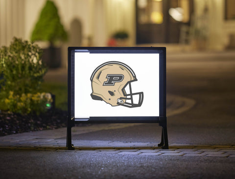 Purdue Helmet White Yard Sign