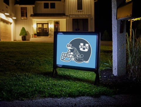 USU Light Blue Helmet Yard Sign