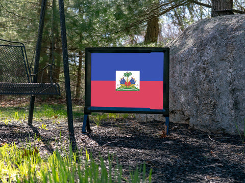 Flag Haiti Yard Sign