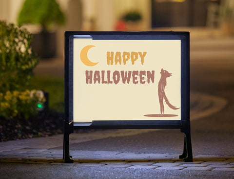 Wolfman Moon Happy Halloween Yard Sign