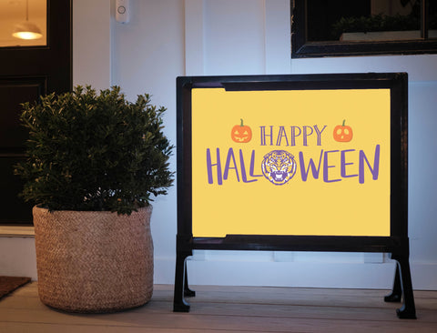 Happy Halloween Pumpkin Tiger LSU Lumilawn Sign