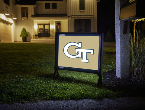 Georgia Tech Primary Mark Gold Lumilawn Sign