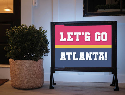 Atlanta Professional Baseball Fandom Yard Sign