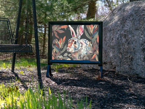 Leafy Green Bunny Rabbit Yard Sign