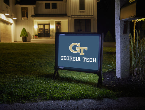 Georgia Tech Athletics Wordmark Navy Lumilawn Sign