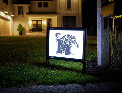 Memphis Logo White Yard Sign