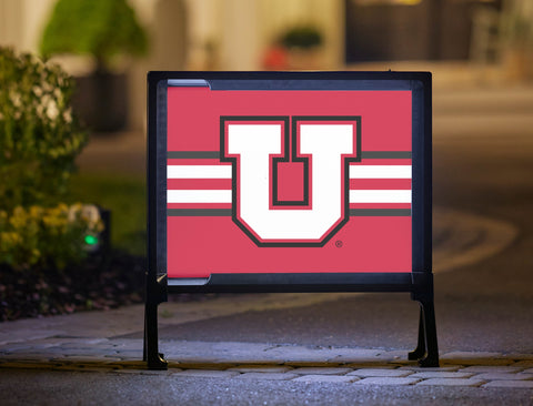 Utah Utes Stripe Red Yard Sign