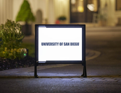 USD Athletics Wordmark White Lumilawn Sign