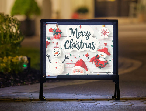 Merry Christmas Ornaments Holiday Lumilawn Sign