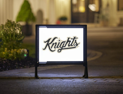 UCF Knights Script Mark White Yard Sign