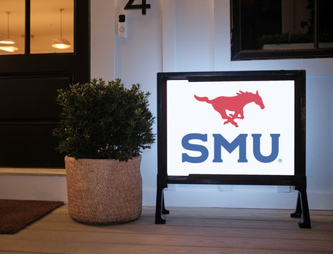 SMU Mustang Red Blue Yard Sign