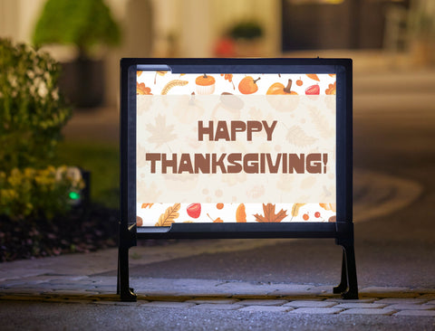 Happy Thanksgiving Autumn Leaves Yard Sign