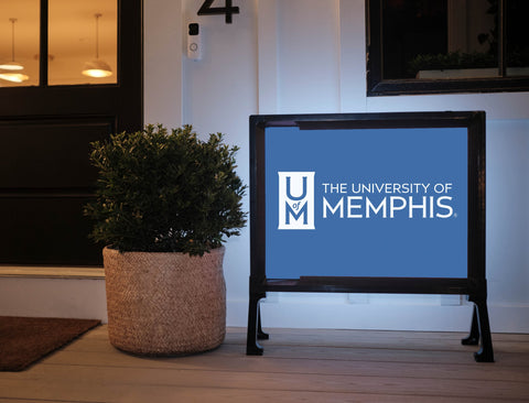 Memphis UM Wordmark Blue Yard Sign