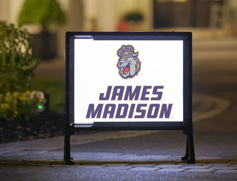 James Madison Duke Dog White Lumilawn Sign