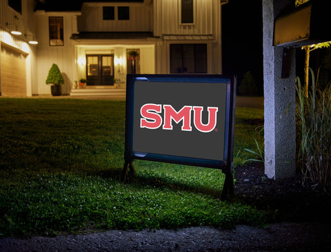 SMU Black Red Yard Sign