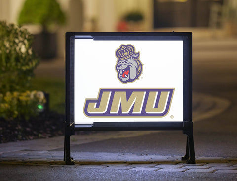 JMU Duke Dog Centered White Yard Sign