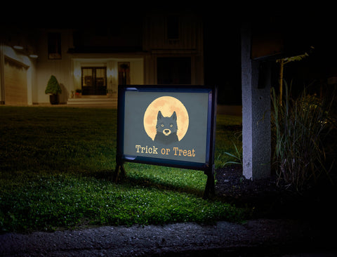 Treat Wolf Moon Halloween Yard Sign