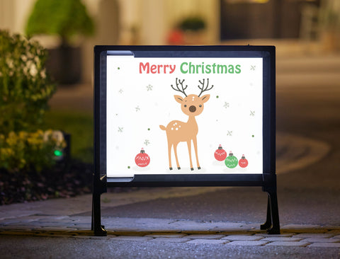 Merry Christmas Reindeer Ornaments Yard Sign