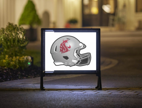 Washington State Gray Helmet Mark White Lumilawn Sign