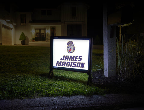 James Madison Duke Dog White Lumilawn Sign