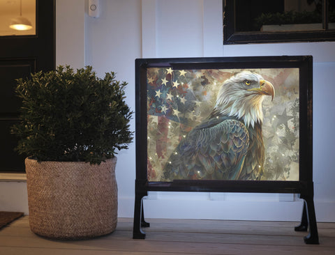 Patriotic Eagle Proud American Lumilawn Sign